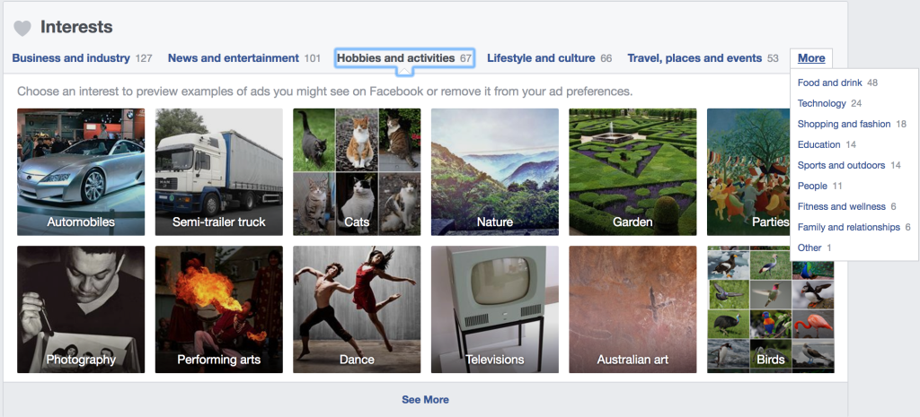 Facebook - ad preferences