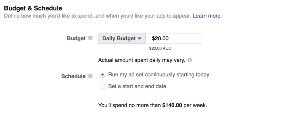 The Plus Ones - Facebook Budgeting