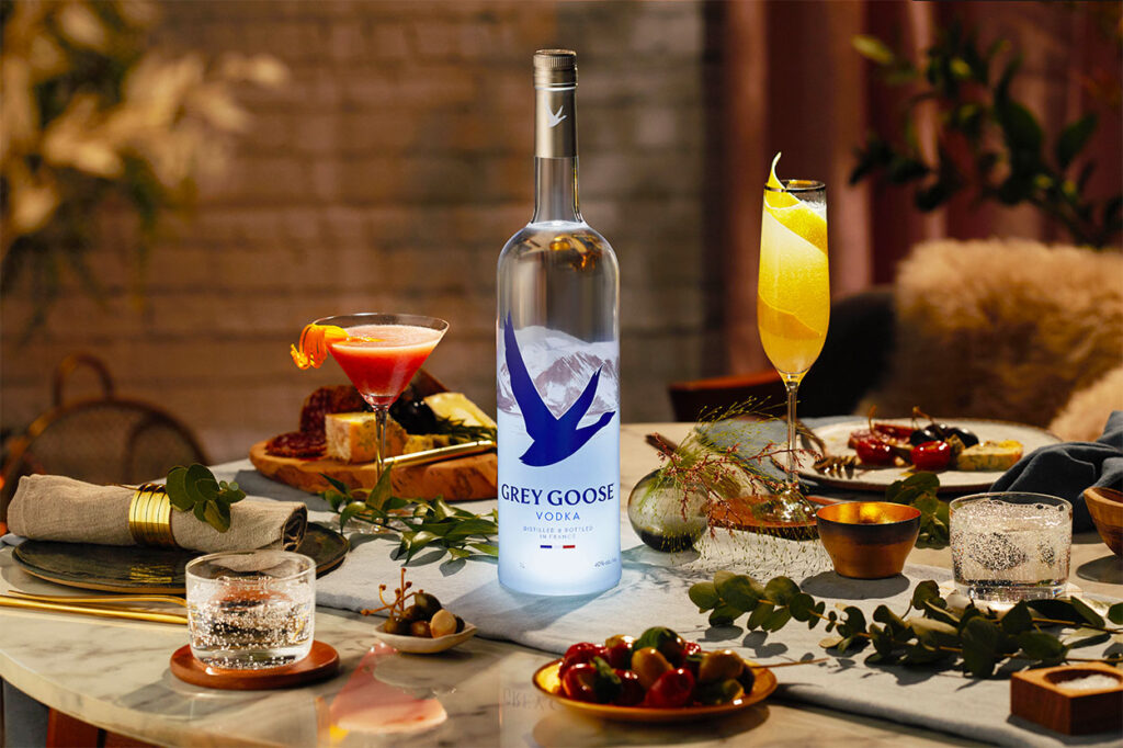 Grey Goose Vodka with Christmas feast