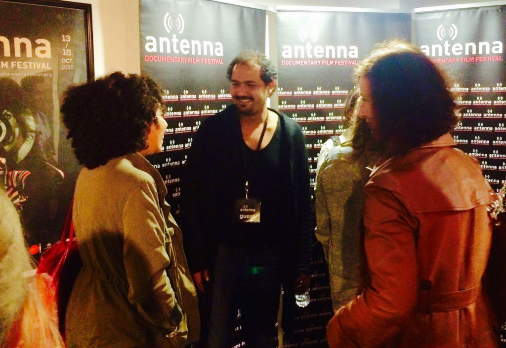 Image by Gina Rubiano- Filmmaker Khaled Soliman Al Nassiry at Antenna Documentary Film Festival Opening Night