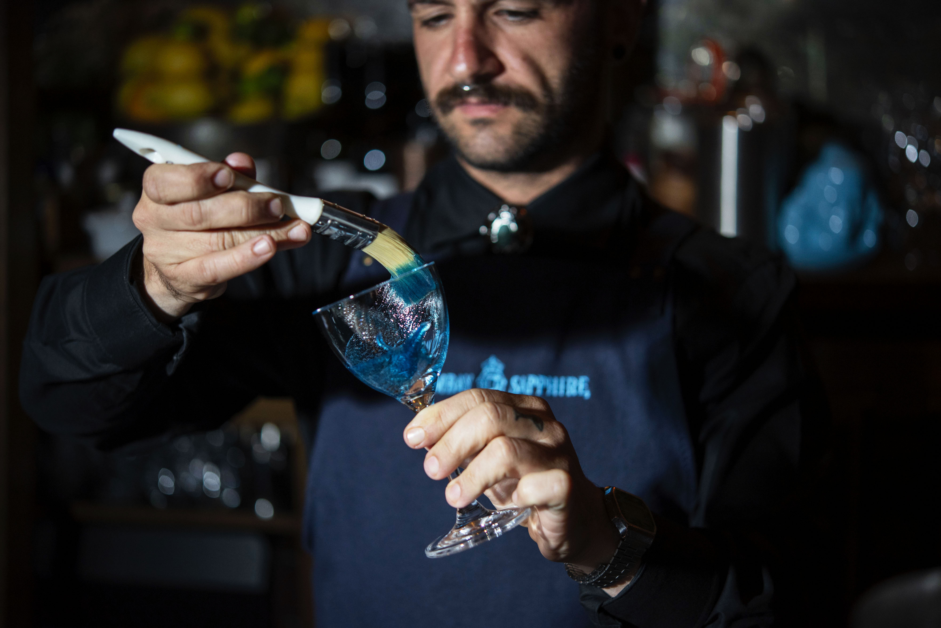 Alan Walsh X Bombay Sapphire art exhibition at The Barber Shop